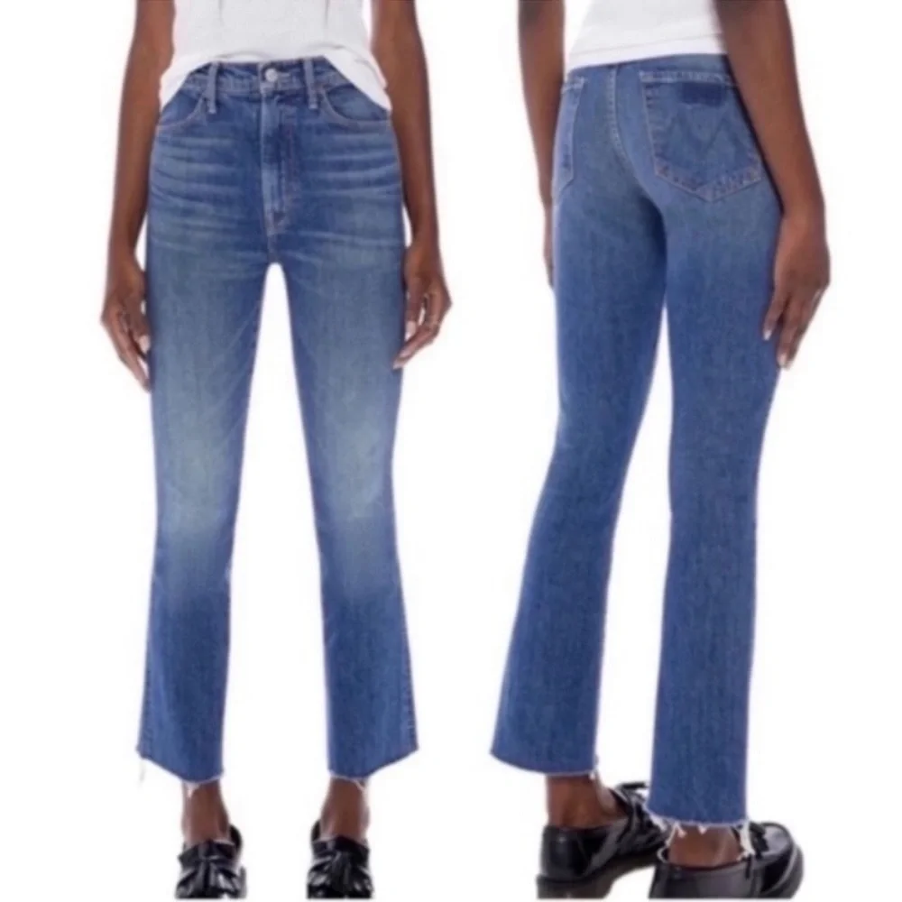 ✅ Mother SUPERIOR Jeans The Hustler Flood Fray in Beer Me